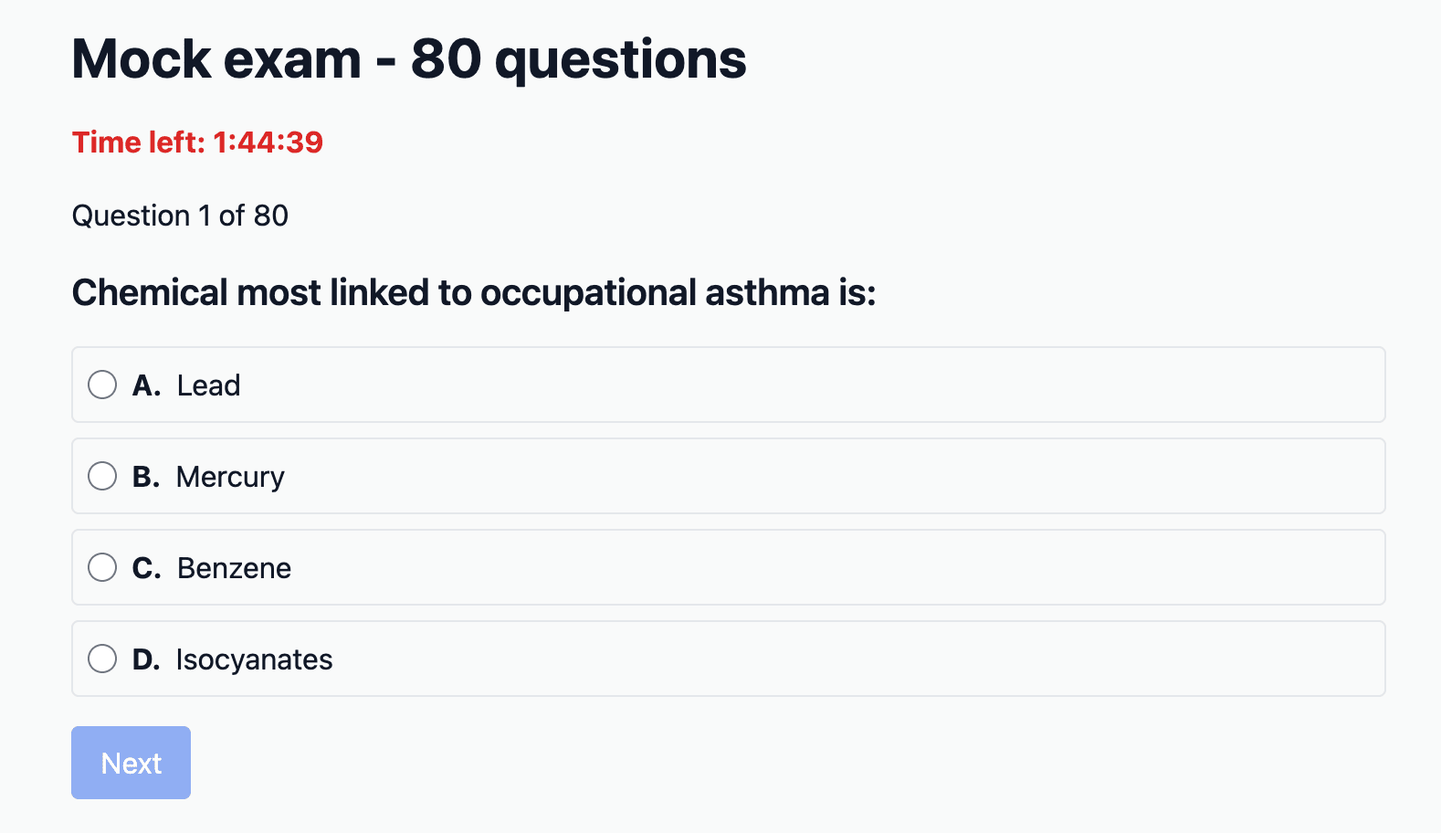 Occ Health MCQ